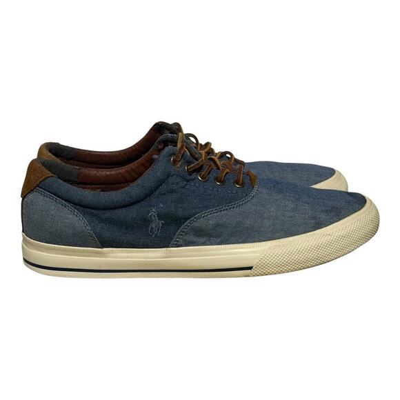 Polo Ralph Lauren Other - Polo Ralph Lauren Vaughn Chambray Blue Canvas Sneakers Men's Size 11D Low Top